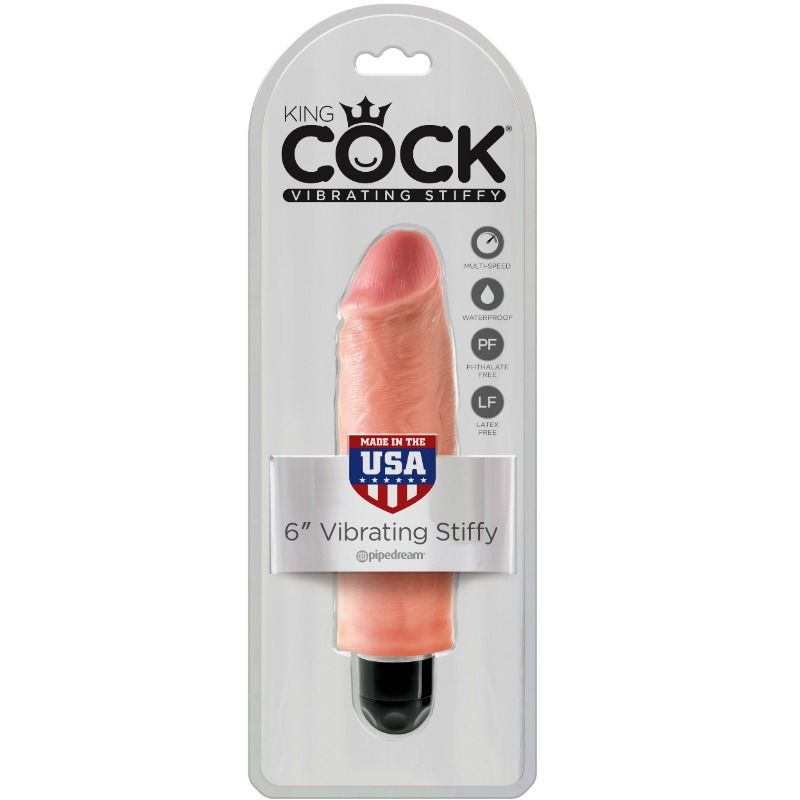 KING COCK - VIBRADOR REALÍSTICO STIFFY 15.24 CM NATURAL - Infernum Store
