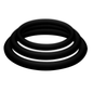 JOYDIVISION POTENZDUO - PLUS CONJUNTO DE 3 ANÉIS PRETOS - S, M, L