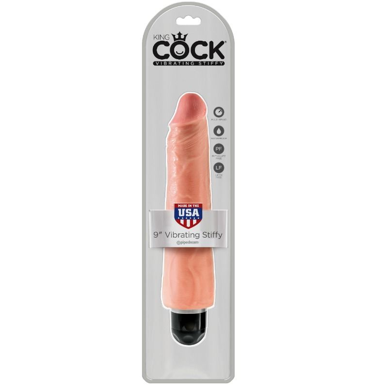 KING COCK - VIBRADOR REALÍSTICO RÍGIDO 23 CM - NATURAL - Infernum Store