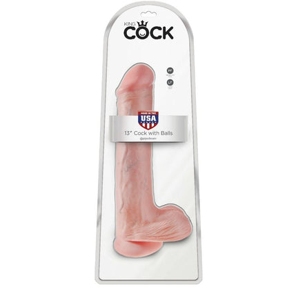 KING COCK - DILDO COM BOLAS 33 CM CARNE - Infernum Store