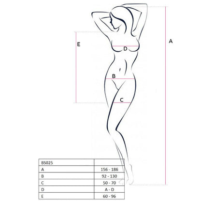 PASSION - MULHER BS025 BODYSTOCKING VESTIDO BRANCO ESTILO TAMANHO ÚNICO