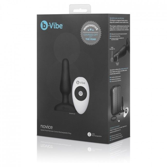 B-VIBE - PLUG ANAL DE CONTROLE REMOTO NOVICE PRETO