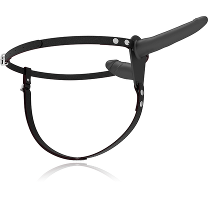 FETISH SUBMISSIVE HARNESS - VIBRADOR PRETO DE DUPLA PENETRAO