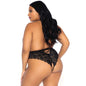 LEG AVENUE - FLORAL RENDA CROTHLESS TEDDY PLUS SIZE