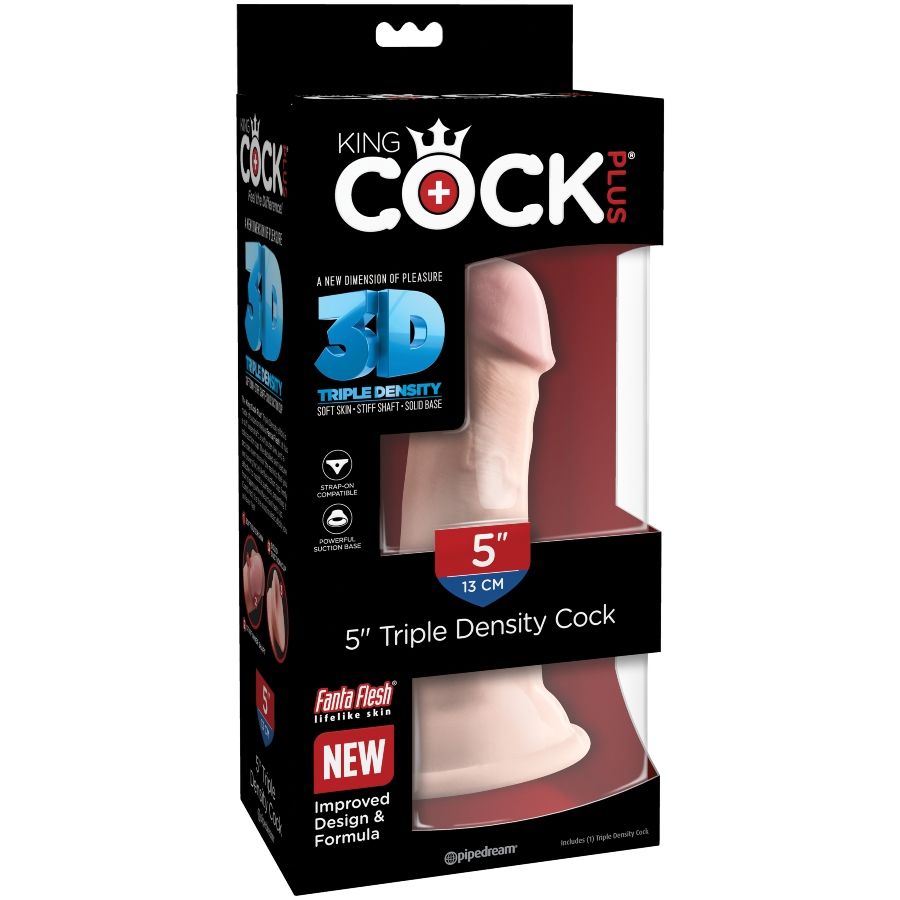 KING COCK - DILDO TRIPLA DENSIDADE 13 CM - Infernum Store