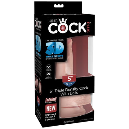 KING COCK - DILDO TRIPLA DENSIDADE 13 CM COM TESTÍCULOS - Infernum Store