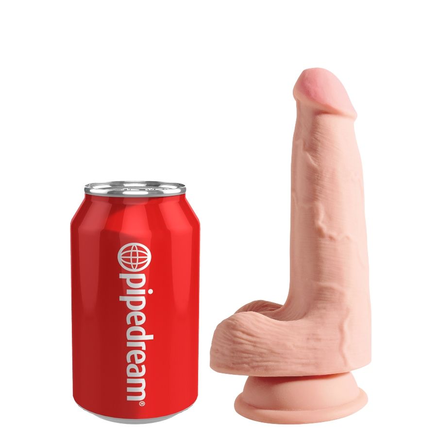KING COCK - DILDO TRIPLA DENSIDADE 13 CM COM TESTÍCULOS - Infernum Store