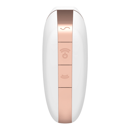 SATISFYER LOVE TRIANGLE AIR PULSE STIMULATOR & VIBRATOR - WHITE