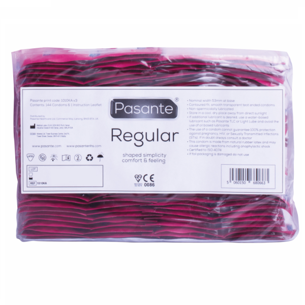 PASANTE - DE PRESERVATIVOS GAMA REGULAR 144 UNIDADES