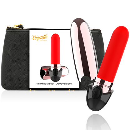 COQUETTE CHIC DESIRE - VIBRATOR RECHARGEABLE LIPSTICK BLACK/ GOLD - Infernum Store