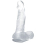 BAILE - DILDO REALÍSTICO COM VENTOSA E TESTÍCULOS 16.7 CM TRANSPARENTE