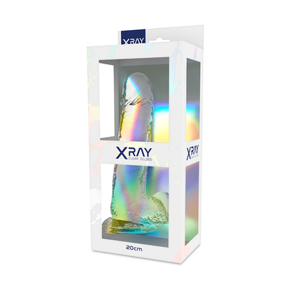 X RAY - ARNÊS + DILDO TRANSPARENTE COM BOLAS 20 CM -O- 4.5 CM