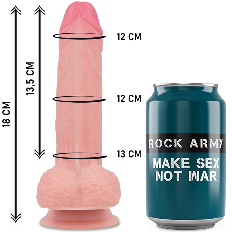 ROCKARMY - ARNÊS + SILICONE LÍQUIDO PREMIUM MUSTANG REALISTA 18 CM -O- 4.14 CM - Infernum Store