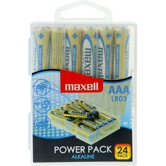 MAXELL - PACOTE DE PILHA ALCALINA AAA LR03 * 24 PILHAS