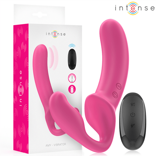INTENSE - AMY DOUBLE VIBRATOR 20 CM PINK REMOTE CONTROL - Infernum Store