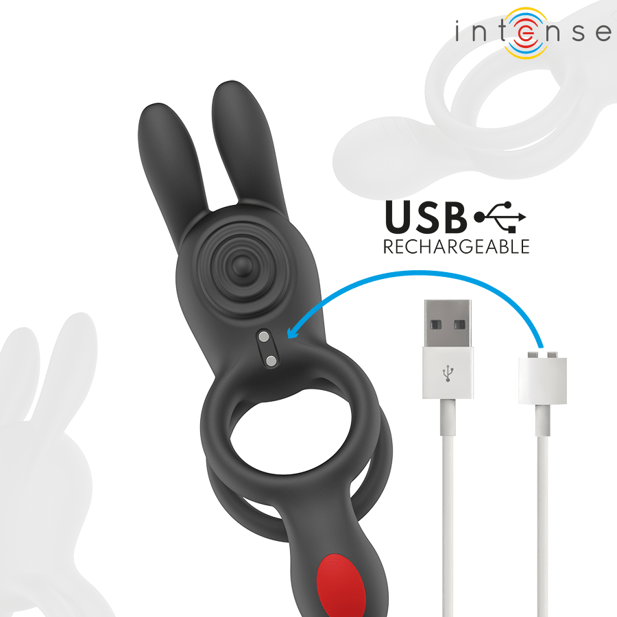 INTENSE - ANEL VIBRATÓRIO DUPLO QUINN COM CONTROLE REMOTO - Infernum Store