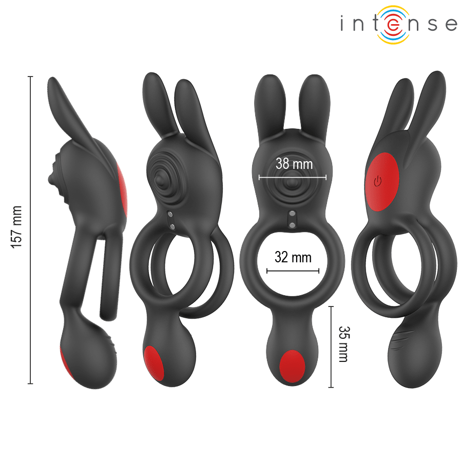 INTENSE - ANEL VIBRATÓRIO DUPLO QUINN COM CONTROLE REMOTO - Infernum Store