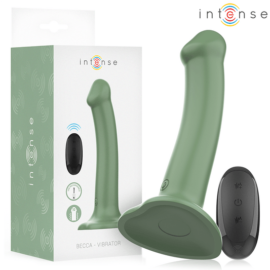 INTENSE - BECCA VIBRATOR WITH SUCTION CUP 10 VIBRATIONS GREEN REMOTE CONTROL - Infernum Store