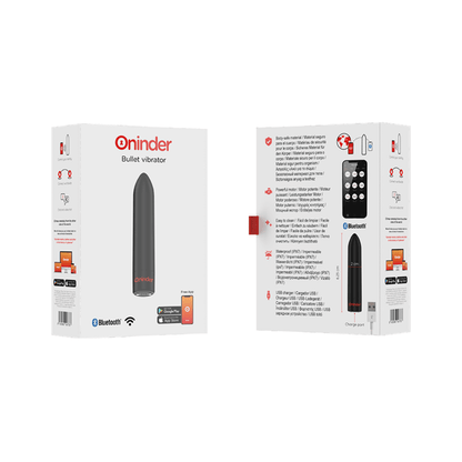 ONINDER - BERLIN BULLET VIBRADOR PRETO 9 MODOS 8,5 X 2 CM - APLICATIVO GRATUITO - Infernum Store