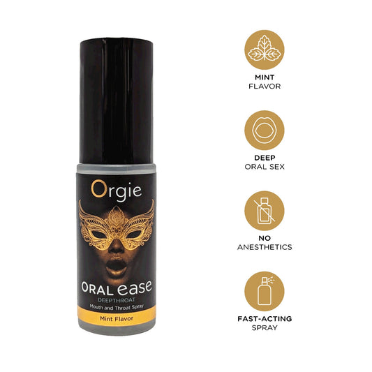 ORGIE ORAL EASE DEEPTHROAT MOUTH AND THROAT SPRAY MINT FLAVOUR 15ML - Infernum Store
