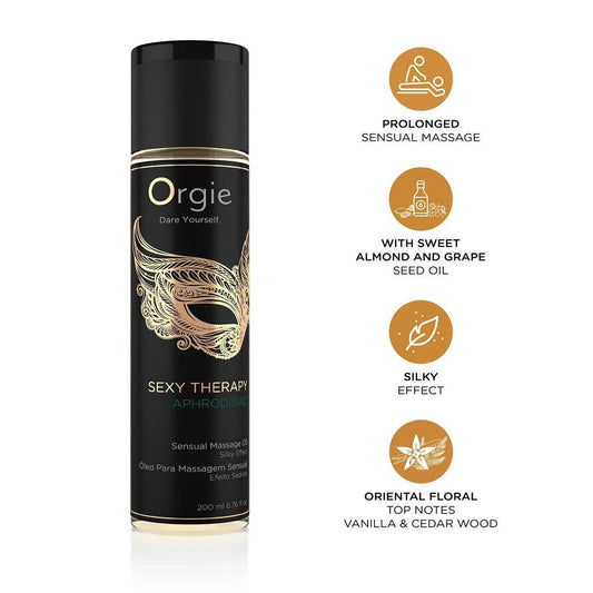 ORGIE SEXY THERAPY APHRODISIAC MASSAGE OIL 200ML - Infernum Store