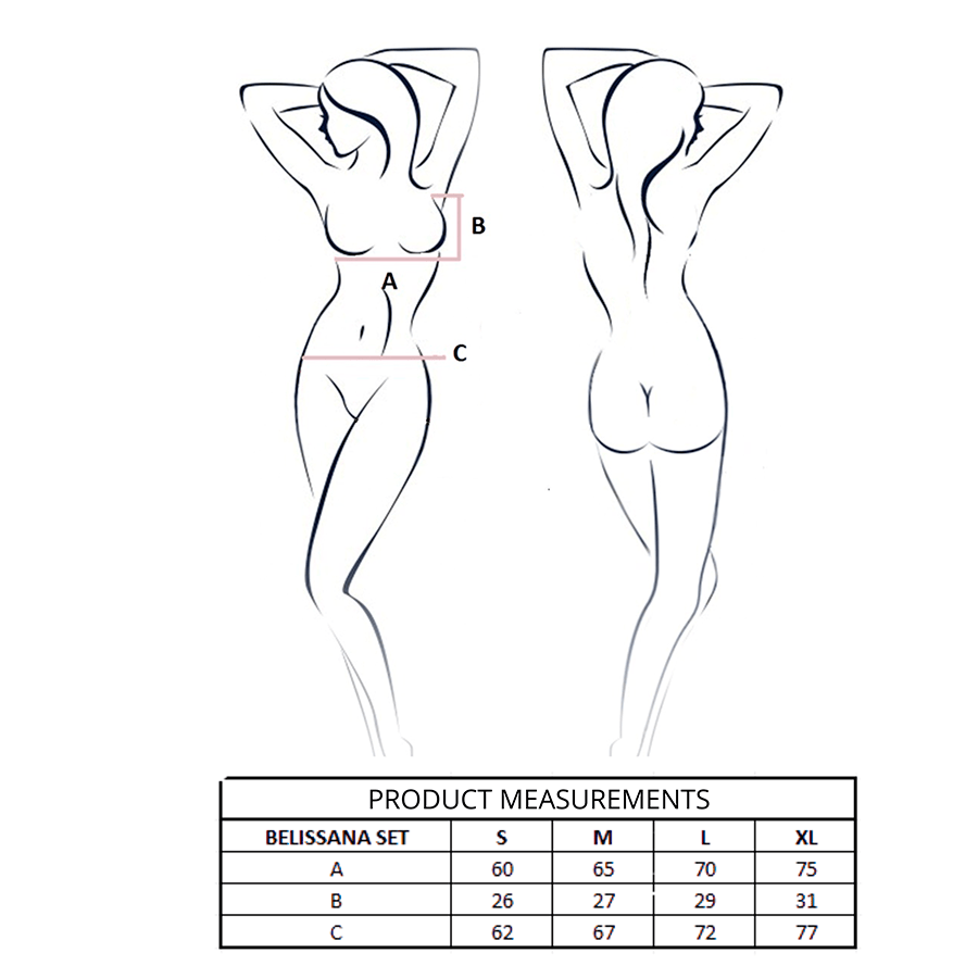 PASSION - CONJUNTO DE SUTIÃ + TANGA BELISSANA BRANCO G/GG - Infernum Store