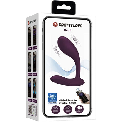 PRETTY LOVE - BAIRD G - SPOT 12 VIBRAÇÕES RECARREGÁVEL LILA APP - Infernum Store