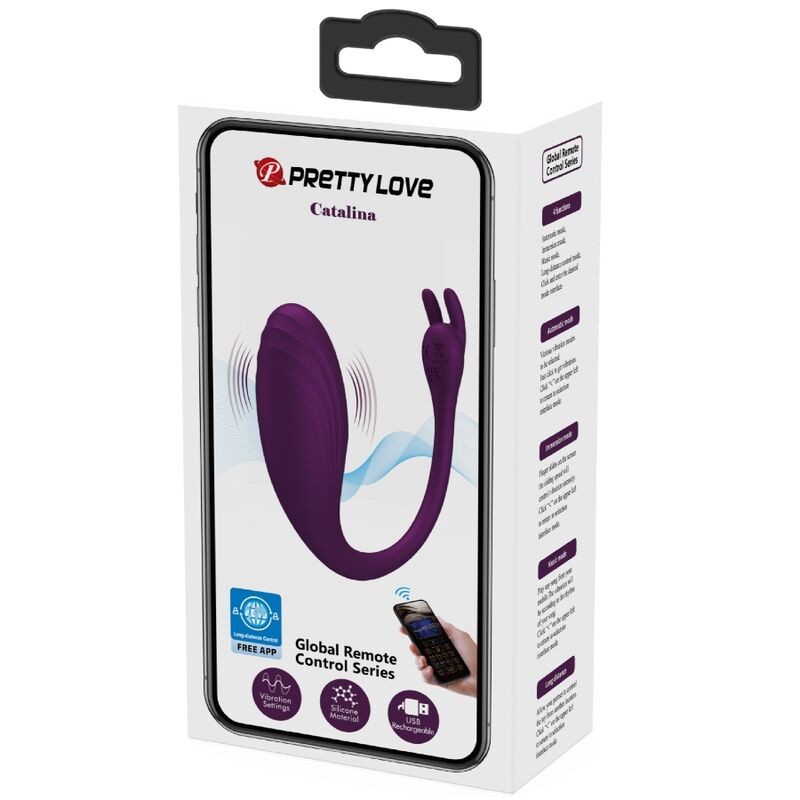 PRETTY LOVE - CATALINA VIBRADOR APP CONTROLE REMOTO ROXO - Infernum Store