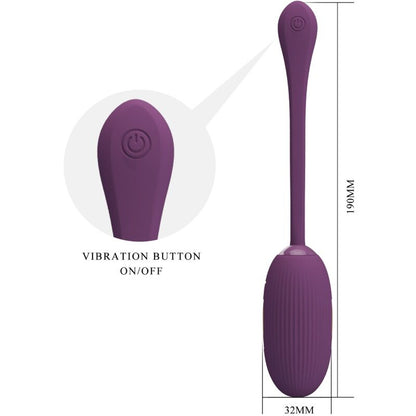 PRETTY LOVE - DOREEN PURPLE RECHARGEABLE VIBRATING EGG - Infernum Store