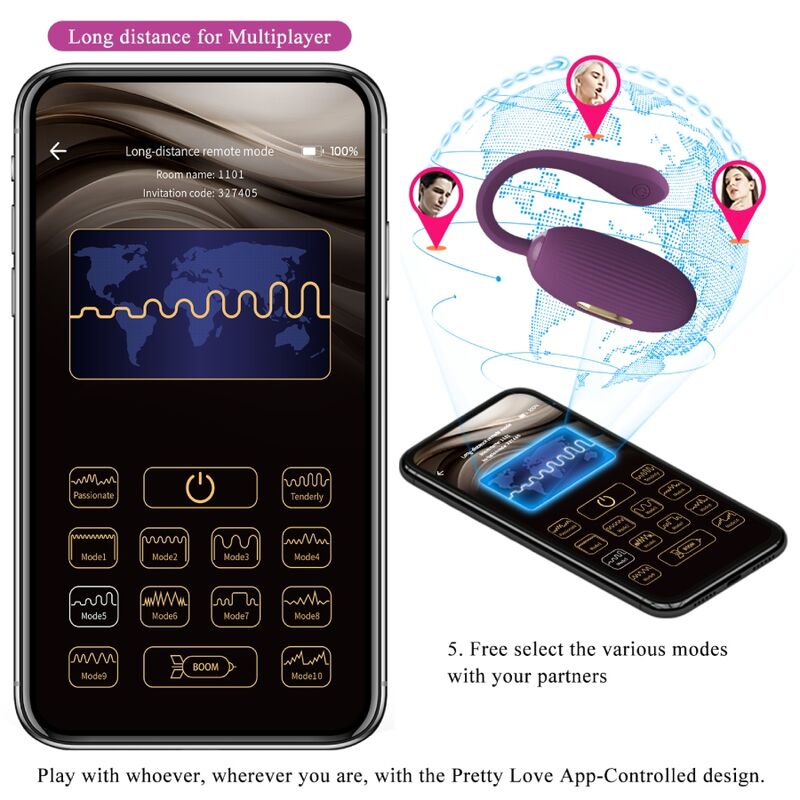 PRETTY LOVE - DOREEN PURPLE RECHARGEABLE VIBRATING EGG - Infernum Store