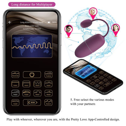 PRETTY LOVE - NYMPH OVO VIBRANTE APP CONTROLADO LILA - Infernum Store