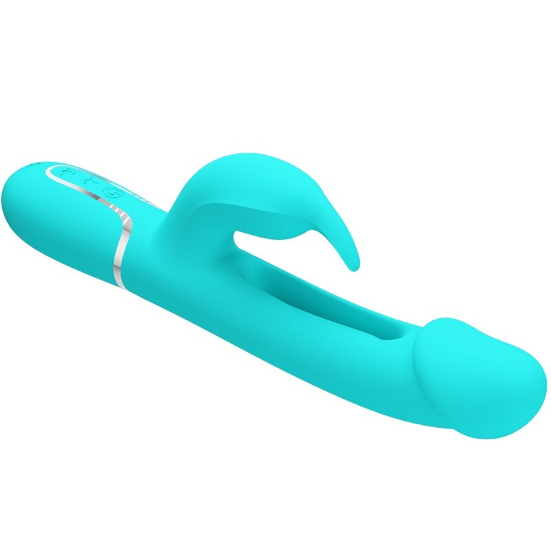 PRETTY LOVE - VIBRADOR COELHO DEJON 3 EM 1 MULTIFUNO AQUA VERDE - Infernum Store