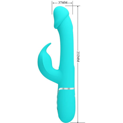 PRETTY LOVE - VIBRADOR COELHO DEJON 3 EM 1 MULTIFUNO AQUA VERDE - Infernum Store
