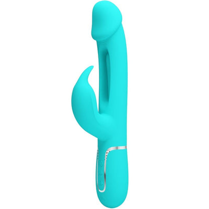 PRETTY LOVE - VIBRADOR COELHO DEJON 3 EM 1 MULTIFUNO AQUA VERDE - Infernum Store