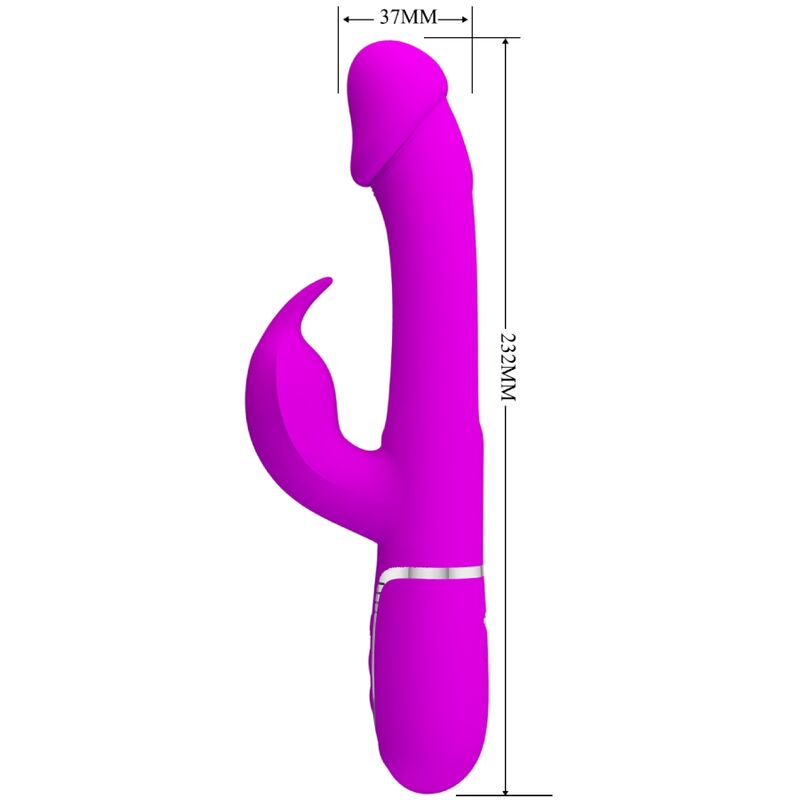 PRETTY LOVE - VIBRADOR COELHO DEJON 3 EM 1 MULTIFUNO FUCSIA - Infernum Store