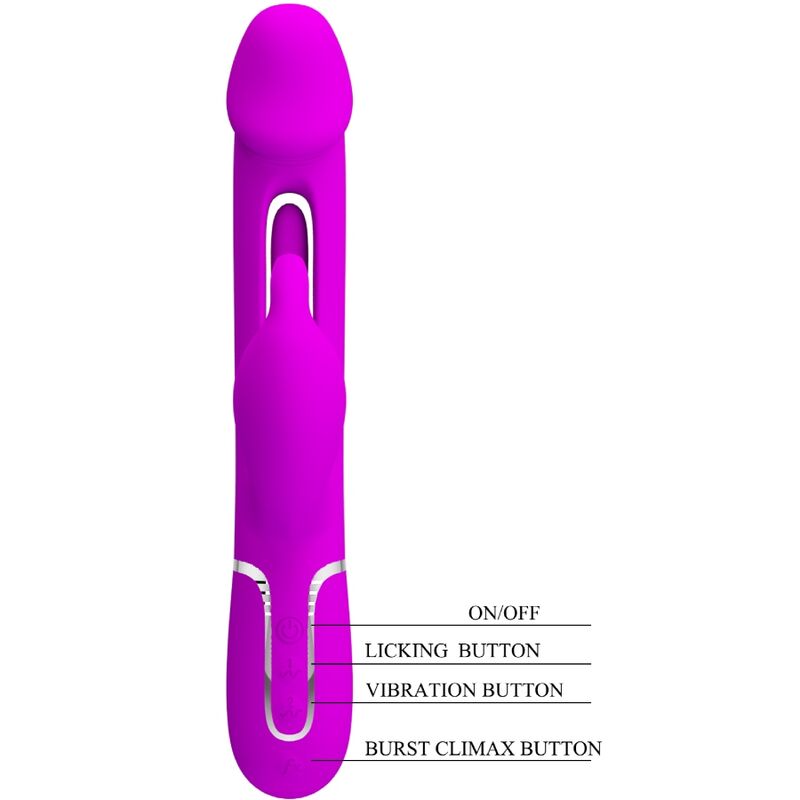 PRETTY LOVE - VIBRADOR COELHO DEJON 3 EM 1 MULTIFUNO FUCSIA - Infernum Store
