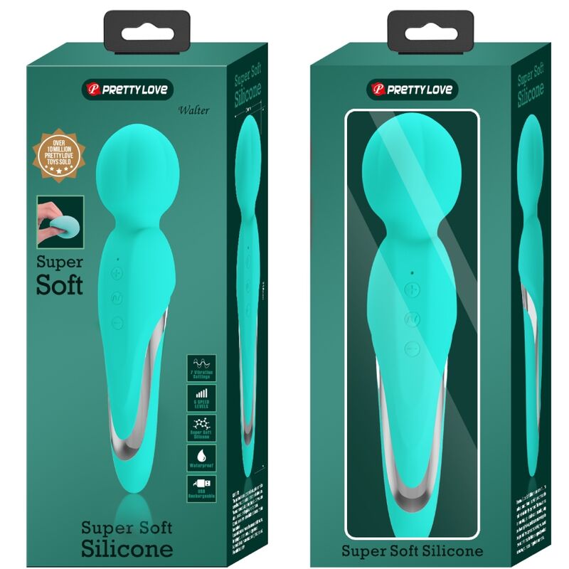 PRETTY LOVE - WALTER VIBRATOR WAND AQUA GREEN - Infernum Store