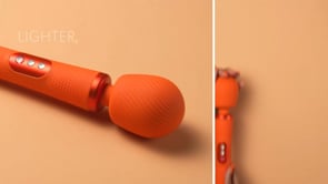 FUN FACTORY - VIM SILICONE RECHARGEABLE VIBRATING WEIGHTED RUMBLE WAND SUNRISE ORANGE