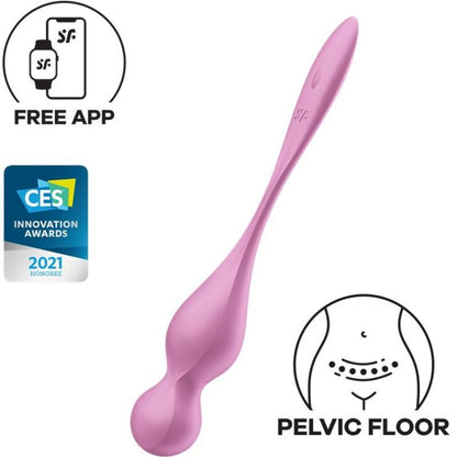SATISFYER - BOLAS DE KEGEL VIBRANTES LOVE BIRDS ROSA - Infernum Store