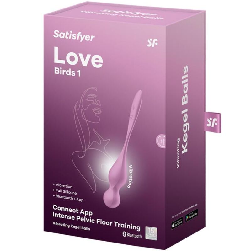 SATISFYER - BOLAS DE KEGEL VIBRANTES LOVE BIRDS ROSA - Infernum Store