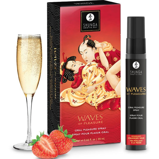 SHUNGA - WAVES PLEASURE SPRAY ORAL SEDUCTIVE STRAWBERRY 20 ML - Infernum Store