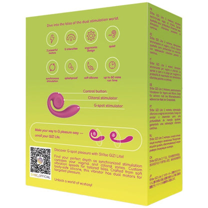 SNAIL VIBE - GIZI LITE VIBRADOR ROSA DUPLO PARA PONTO G E CLITÓRIS - Infernum Store